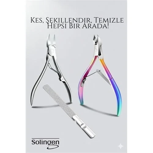 3’Lü Paslanmaz Manikür Seti – Tırnak Makası, Et Pens, Kavisli Makas | Evde Profesyonel Bakım 722156 ürün görseli 1
