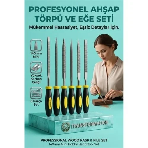 6'Lı Ahşap Törpü Eğe Seti | 140Mm Hobi Modelci El Törpüsü Takımı 723188 ürün görseli 1