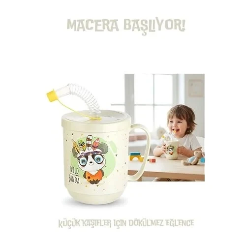 Pipetli Çocuk Bardağı 350 Ml -Alıştırma Bardağı Suluk ürün görseli 1