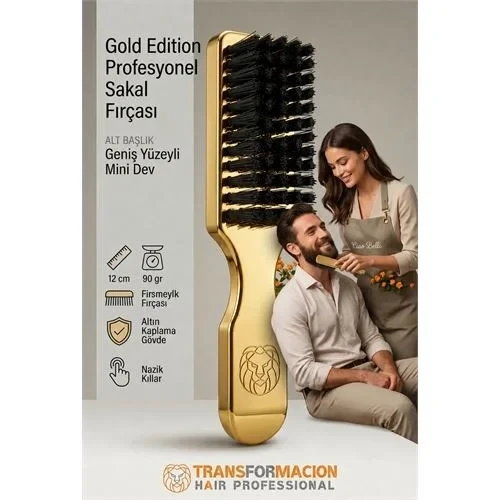 Gold Edition Profesyonel Sakal Fırçası - Geniş Yüzeyli Dolaşık Açıcı Şekillendirici 723298 ürün görseli 1