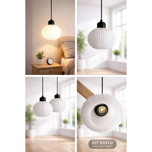 Modern Dekoratif Masa Lambası | Şık Gece Lambası | Sert Plastik Tasarım | LED Uyumlu | Minimal Tasarım | ürün görseli 1