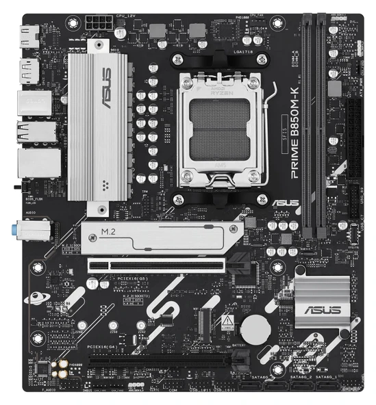 ASUS PRIME B850M-K AMD B850, AM5, DDR5 8400MHz M.2 microATX  Anakart ürün görseli 1