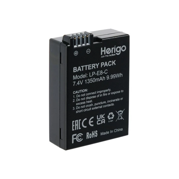 Herigo LP-E8-C 1350mAh Type-C Şarjlı Batarya (LP-E8 Uyumlu) - Resim 12