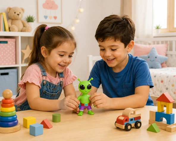 Stumble Guys  Esnek Fiğür Oyuncak Green Alıen - Resim 2