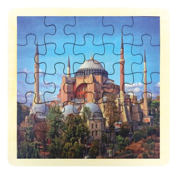 MUKADDES YERLER AYASOFYA AHŞAP PUZZLE 33X33 CM ürün görseli 1