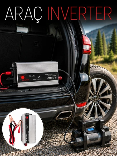 2000w Araç İnverter Aküden Güç Dönüştürücü Elektrik Üreten Taşınabilir ürün görseli 1