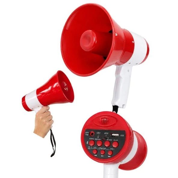 Magicvoice 619U 50 Watt Şarj Edilebilir El Megafonu | Bluetooth, USB, TF Kart ve Ses Kayıt Destekli ürün görseli 1