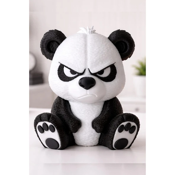 Kızgın Panda Figür – Dikkat Çekici Dekoratif Biblo | Masa & Raf Süsü | Panda ürün görseli 1