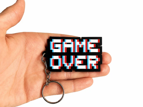 ??✨ Retro Game Over Anahtarlık – Piksel Tasarımlı Dekoratif Anahtarlık – Oyun Temalı  Aksesuar ürün görseli 1