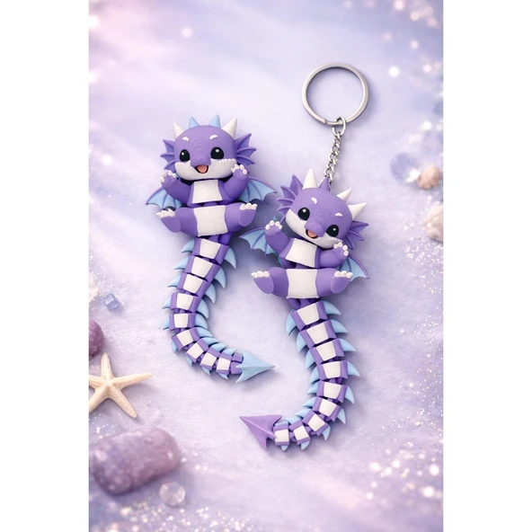 Sevimli Hareketli Ejderha Anahtarlık – Flexi Baby Dragon Fidget Oyuncak Çanta Aksesuarı ürün görseli 1