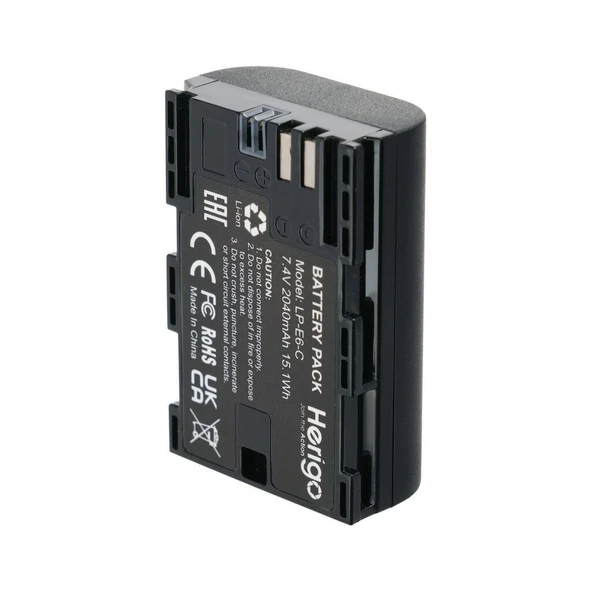 Herigo LP-E6-C 2040mAh Type-C Şarjlı Batarya (LP-E6 Uyumlu) - Resim 2