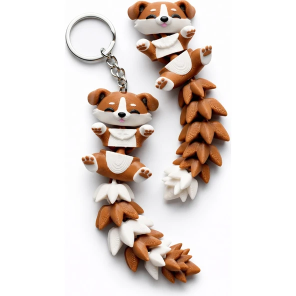 Sevimli Esnek Köpek Anahtarlık – Hareketli Fidget Tasarım 2'li ürün görseli 1