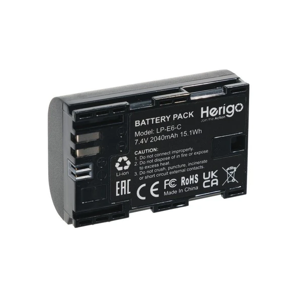 Herigo LP-E6-C 2040mAh Type-C Şarjlı Batarya (LP-E6 Uyumlu) - Resim 4