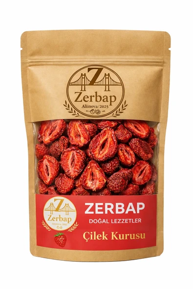 %100 Doğal Çilek Kurusu 100 g - Şeker İlavesiz Katkısız Kurutulmuş Çilek Dilimleri ürün görseli 1