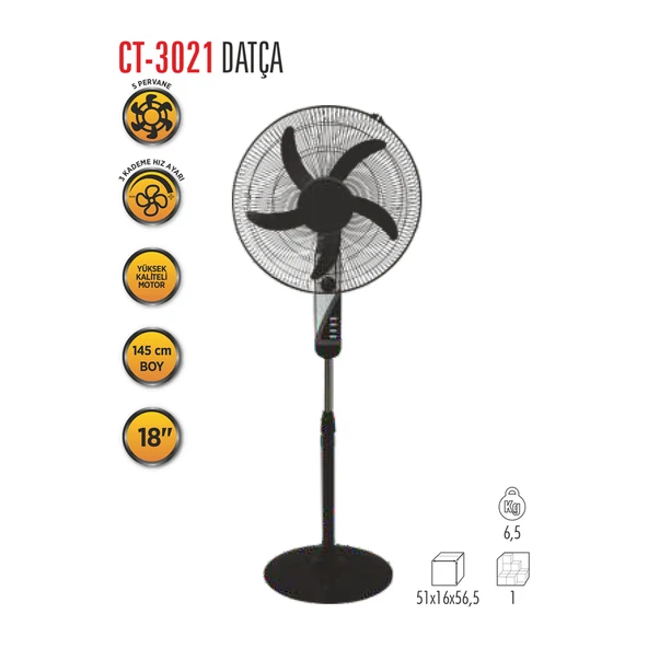 Cata Datça Ayaklı Vantilatör Ct-3021 - Resim 3