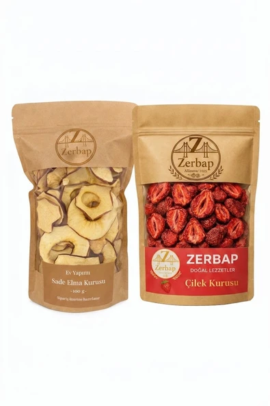 Doğal Lezzetler Sade Elma Kurusu & Çilek Kurusu 2'li Avantaj Seti (2 x 100 g) ürün görseli 1