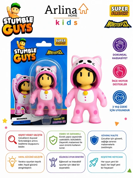 Stumble Guys  Esnek Fiğür Oyuncak Meowmer ürün görseli 1