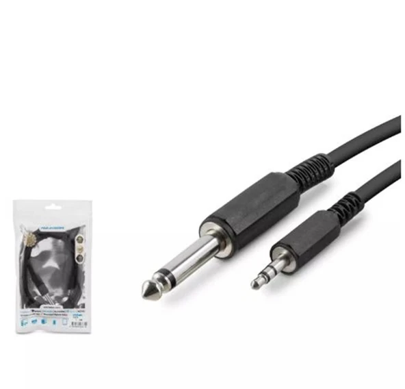Hadron Hdx1055 6.5Mm To 3.5Mm Kablo Enstrüman Gitar 1.5M Siyah ürün görseli 1