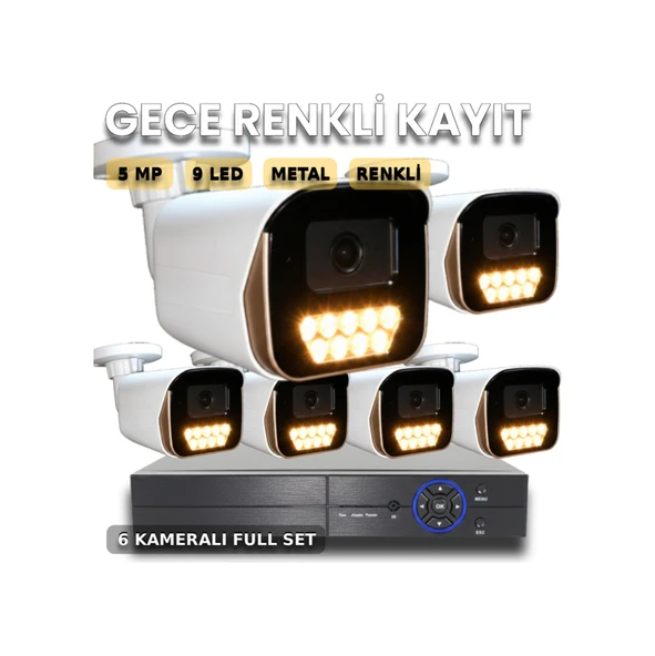 6 Noktalı Savunma: Hexa-pro 65m Renkli Gece Aı Gözetim Seti ürün görseli 1