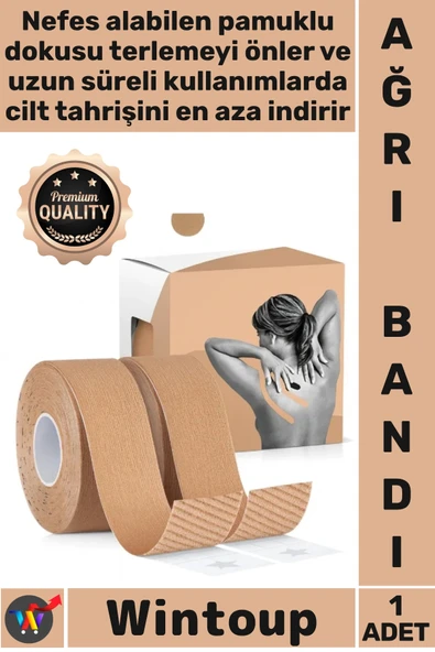 #AğrıBandı Esnek Medikal Sporcu Fizik Tedavi Kas Eklem Kinezyo Ağrı Bandı 2.5 Cm X 5 Metre Ten Rengi ürün görseli 1