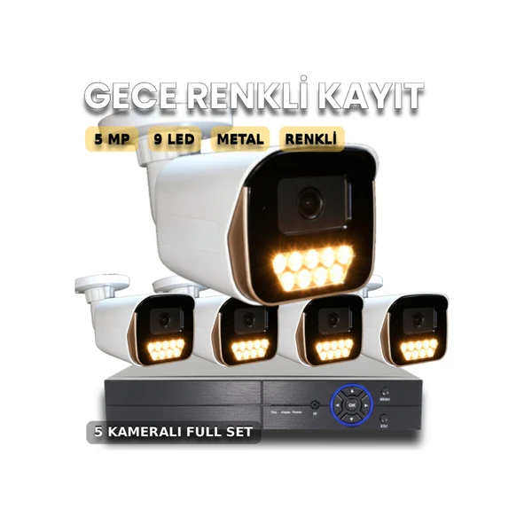 Geniş Alan Gözetim: Mega-5x Renkli Gece, Metal Kasa Aı Güvenlik Paketi ürün görseli 1