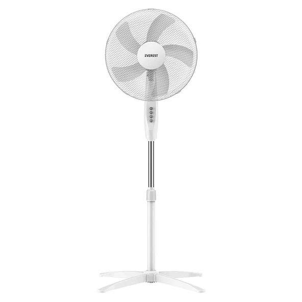 Everest FAN10 Valora Air Beyaz-Gri 16 Maks 45W 3 Kademe 1200RPM Yıldız Ayak 5 Bıçaklı Vantilatör ürün görseli 1