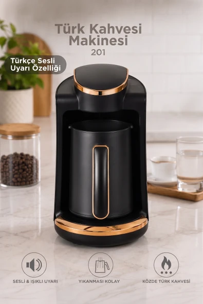 Kahve Makinesi Sesli Komut Türk Kahve Makinesi 250ml 4 Fincan Kapasiteli ürün görseli 1