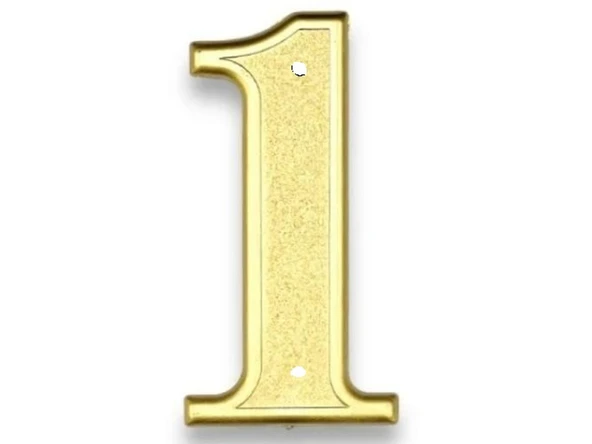 KAPI NUMARASI VİDALI GOLD 1 NUMARA 12,5x4,5cm - Resim 2