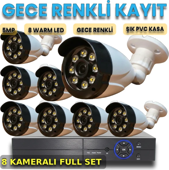 Aethel-8 Aı Vision 1080p Full Color Gece Renkli 8'li Profesyonel Güvenlik Üssü ürün görseli 1