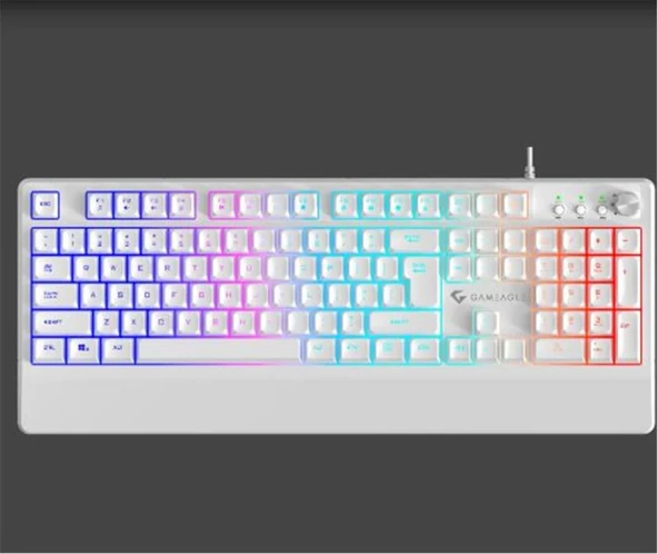 Gameagle GE2008 Frost Blade RGB Membran Beyaz Oyuncu Klavyesi ürün görseli 1