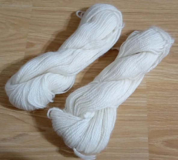 2 ADET MERİNOS ÖRGÜ İPİ 50gr KREM - Resim 2