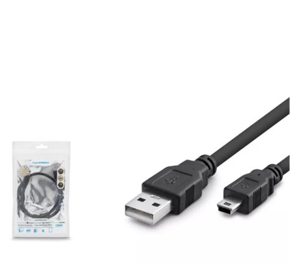 Hadron Hdx7524 Usb Mini V3-5Pin To Usb Kablo 50Cm Siyah ürün görseli 1