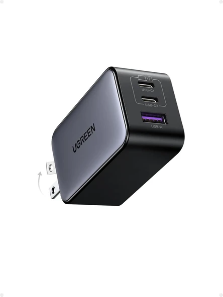 UGREEN 30W 2 Portlu GaN Hızlı Şarj Adaptörü 1C1A Mavi ürün görseli 1