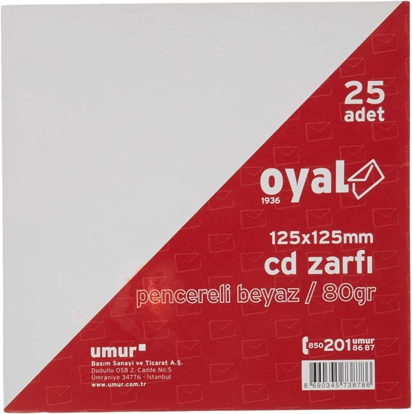 BEYAZ CD ZARFI 25 ADET 12,5x12,5cm - Resim 2