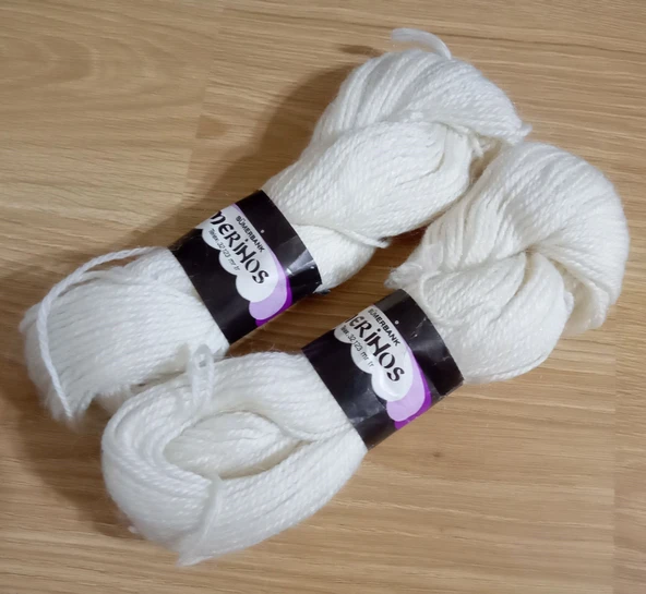 2 ADET MERİNOS ÖRGÜ İPİ 50gr KREM ürün görseli 1