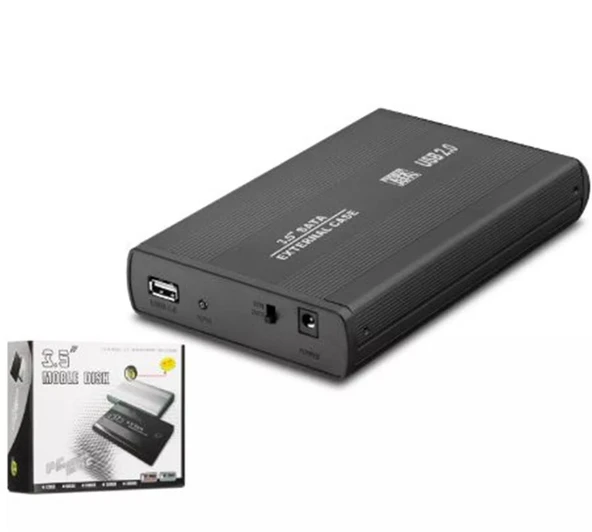 HADRON HDX1753 HDD KUTUSU USB2.0 METAL SATA 3.5" SİYAH ürün görseli 1