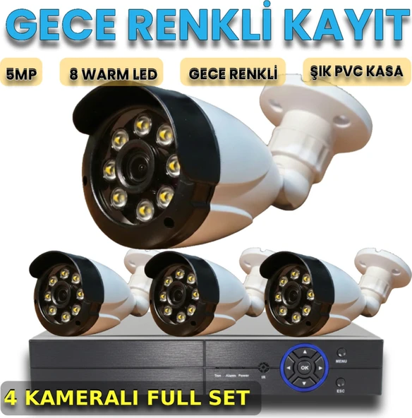Visionguard Sapphire-4 Aı Destekli Full Color 1080p Gece Renkli 4'lü Entegre Güvenlik Zırhı ürün görseli 1