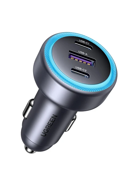 Ugreen 30W Araç Şarj Cihazı 2 Port USB-C USB-A Hızlı Şarj Siyah 45483 ürün görseli 1