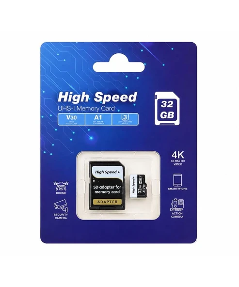 ELBA High Speed 32GB A1 V30 U3 Micro Hafıza Kartı Class10 ürün görseli 1