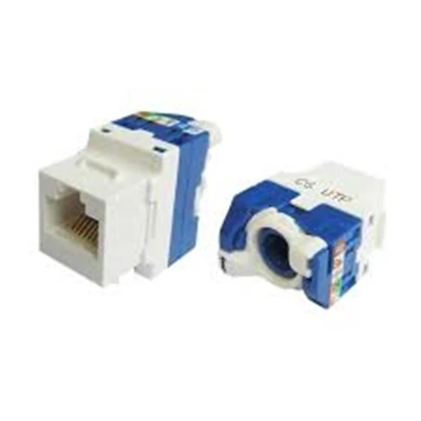 Teldata TLD-UTP180 CAT6 180° UTP Keystone Jack 10 lu Paket Legrand Type ürün görseli 1