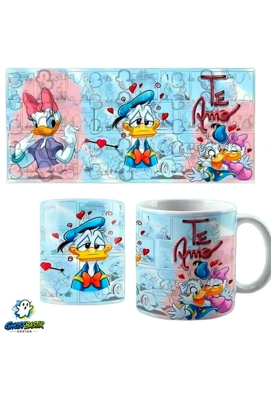 Donald ve Daisy Duck Kupa Bardak | Tek Adet K0210 ürün görseli 1