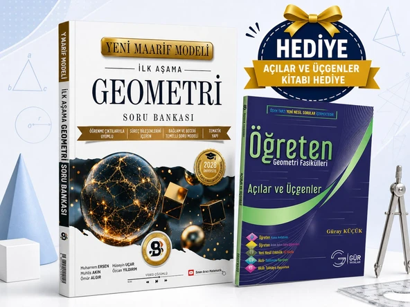 BİLGİ SARMAL MAARİF 2028 İLK AŞAMA GEOMETRİ SORU BANKASI-GÜR AÇILAR ÜÇGENLER FASİKÜLÜ HEDİYE!! ürün görseli 1