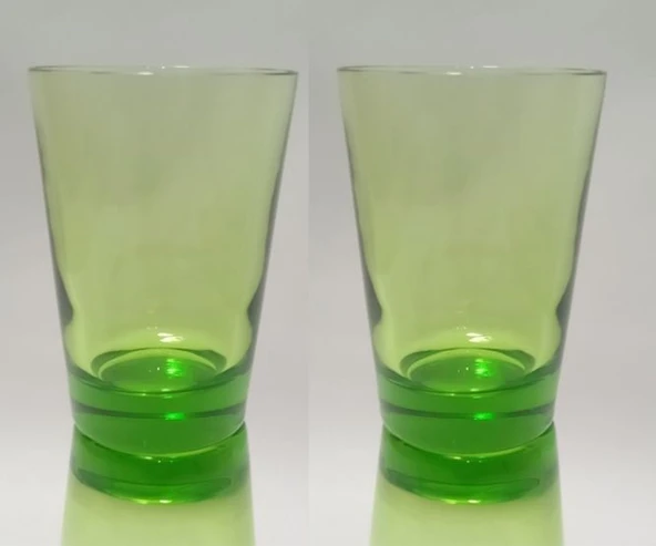 CAM SU VE MEŞRUBAT KAHVE YANI BARDAK SETİ  2 ADET YEŞİL,MISAFIR SUNUM  7x7x10cm ürün görseli 1