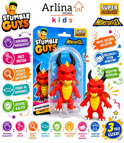 Stumble Guys  Esnek Fiğür Oyuncak Inferno Dragon ürün görseli 1
