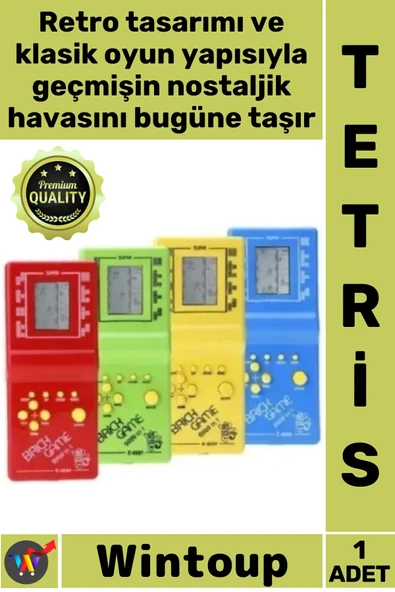 #Tetris Retro 90lar Klasik Oyun Konsolu Pilli Taşınabilir Şık Hediye Tetris Nostaljik El Atarisi ürün görseli 1