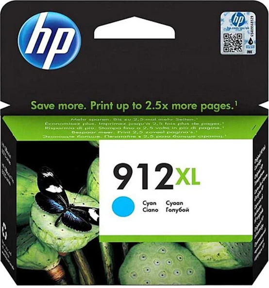 HP 912XL Yüksek Kapasite Cyan Mavi Kartuş 3YL81A ürün görseli 1