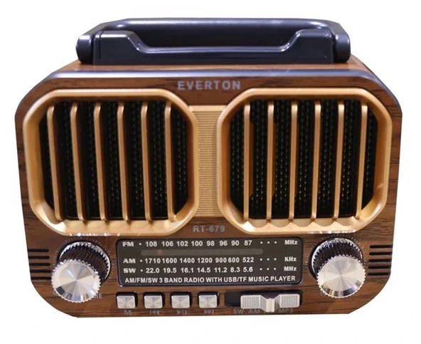 Everton RT-679  Bluetooth-USB-SD-FM Şarjlı Solarlı  Nostaljik Radyo ürün görseli 1