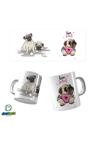 Pug Kupa Bardak | Tek Adet K0376 ürün görseli 1