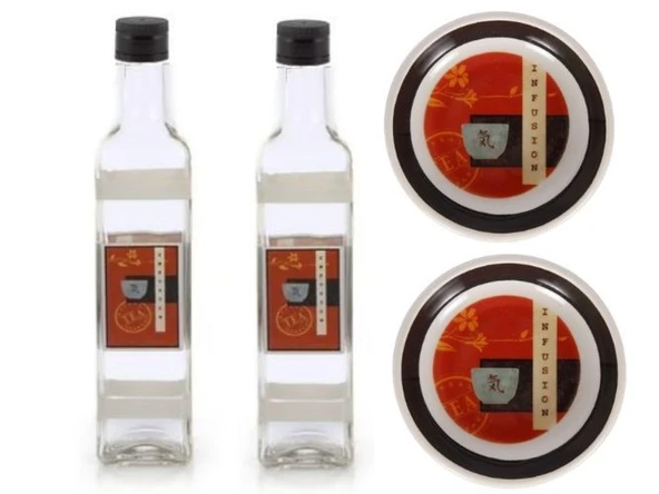 ÇİN KASE YAĞDANLIK TABAK SET,2 ADET YAĞ ŞİŞESİ 2 ADET MINI TABAK ürün görseli 1