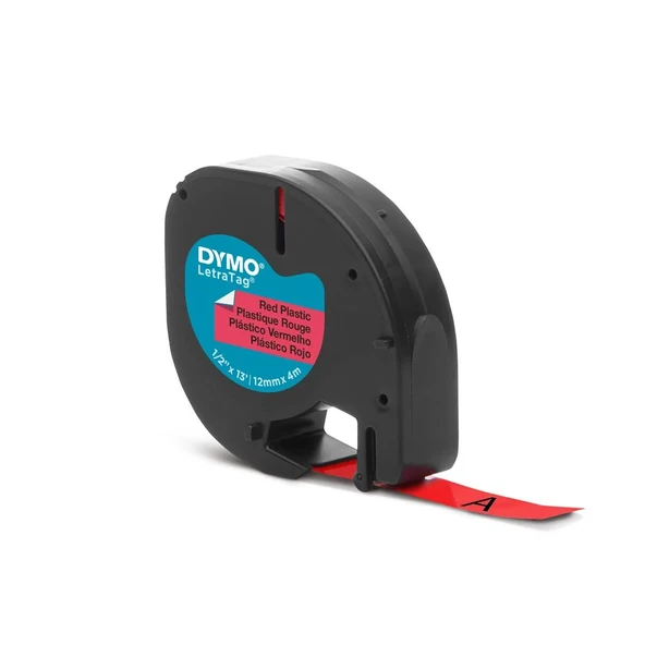 DYMO S0721630 LetraTag Plastik Şerit ( 12 mm X 4 mt ) , Kırmızı (59424) 91203 ürün görseli 1